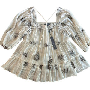 NWT Twelfth Street by Cynthia‎ Vincent IVORY CHARMINGART sz S